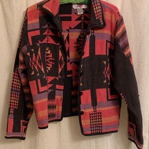 Vintage Women’s Karen Hart Tribal Pattern Jacket Size M